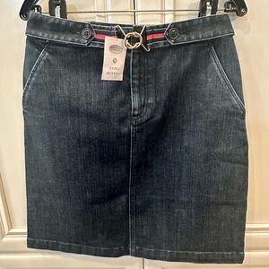NWT Talbots Dark Blue Denim Pencil Skirt, stretch, size 6